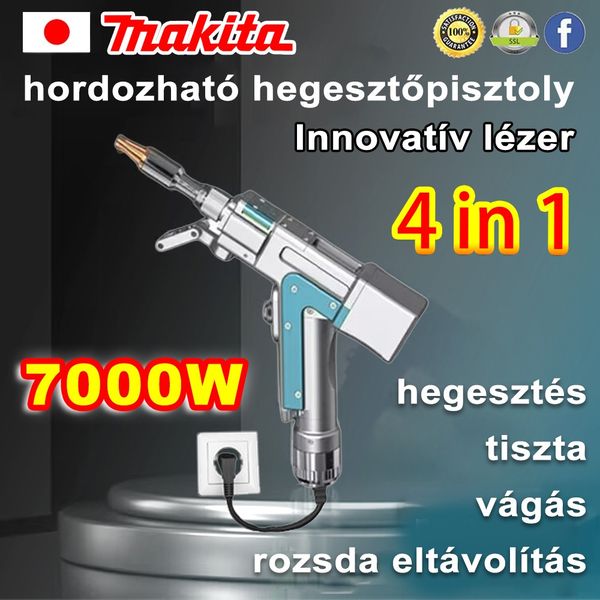 ▲9000W【4 in 1】: hegesztés + tisztítás + vágás + rozsdaeltávolítás (sebesség 30m/min, vastagság 0-30mm)